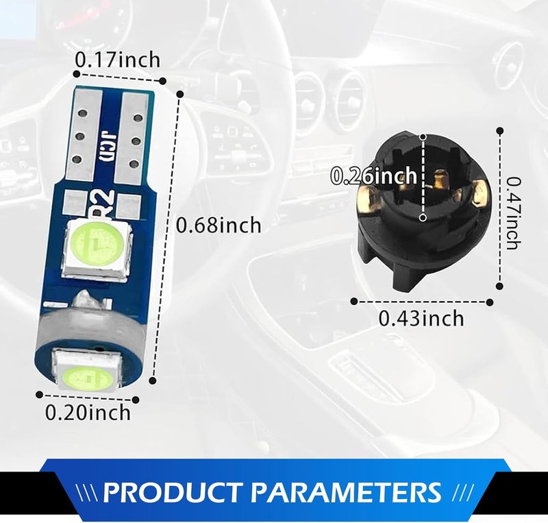 CyperFair 20 PCS LED Dash Bulbs, T5 3030-3SMD Plug-in Super Bright LED Bulb with Twist Lock Socket, No Flickering Shock and Water Proof Light, Universal Dash Instrument Lights Kit (Blue) - Image 2